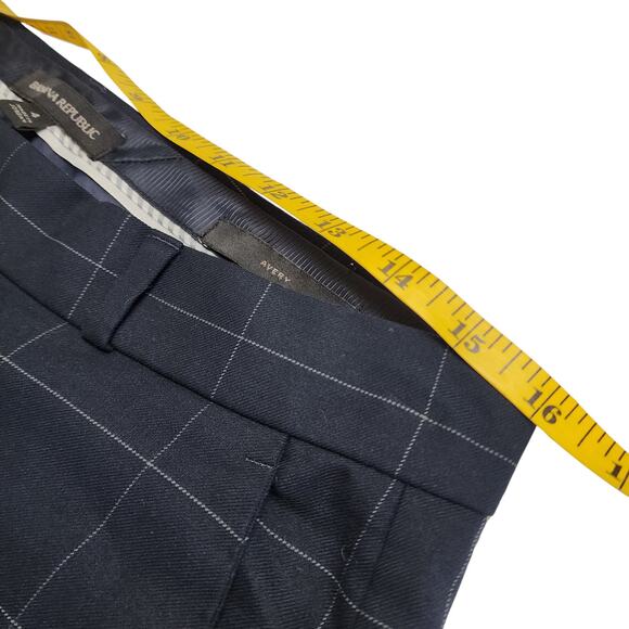 Banana Republic Womens Avery Straight Fit Ankle Pant Size 4 Navy Windowpane - Picture 11 of 14